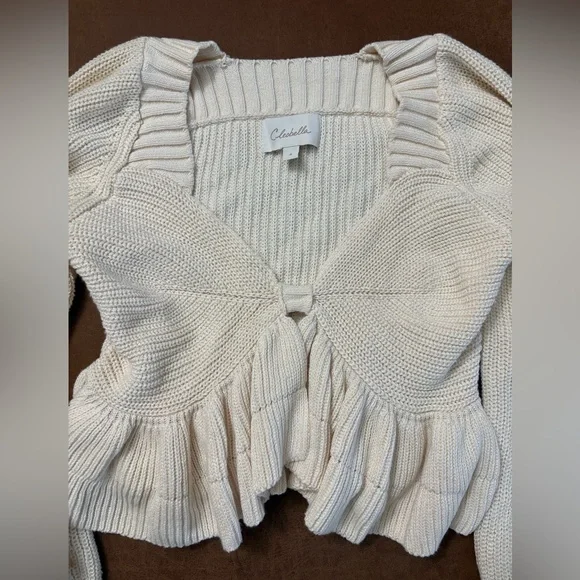 Cleobella Women's Loura Sweater Knit Stretch Cream Size S NWT - Picture 9 of 13